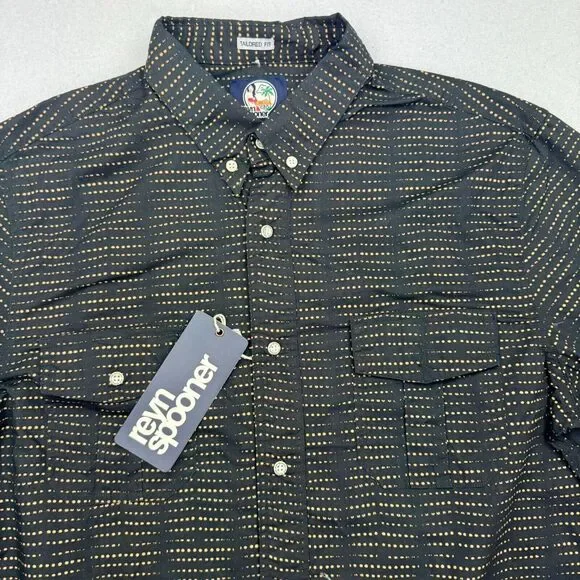 REYN SPOONER Shirt Mens L Button Down Coco Dots Flap Pocket Long Sleeve NWT - Picture 2 of 12